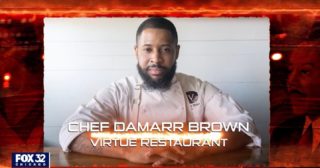 Congratulations to Virtue's chef de cuisine, Damarr Brown, just featured on Fox 32. He was interviewed by Sylvia Perez about his recent string of successes - recognized by Food & Wine magazine as one of the nation's best new chefs and one of the finalists (and fan favorite!) on Bravo's Top Chef. Visit Virtue in Hyde Park at 1462 E. 53rd Street.⁠
⁠
Click link in bio for video.