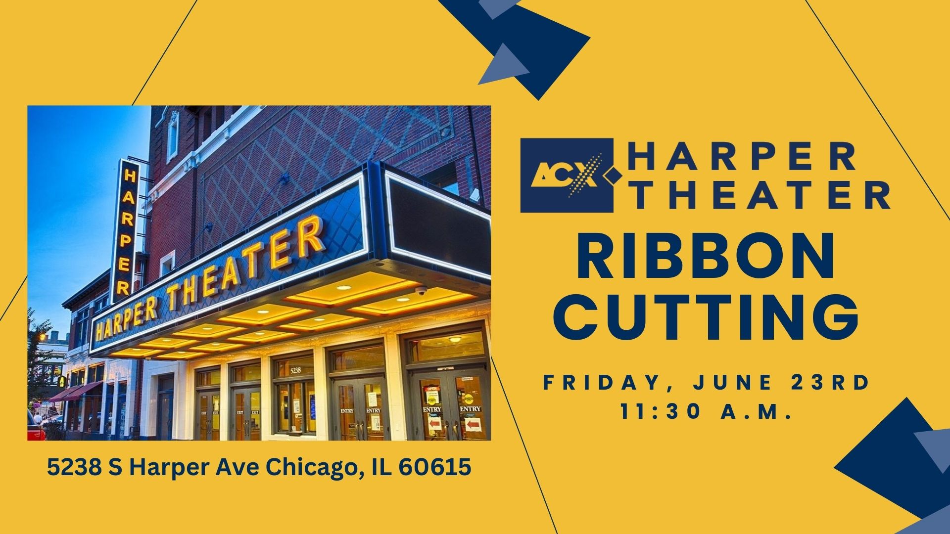 Harper Theater Ribbon Cutting Invite