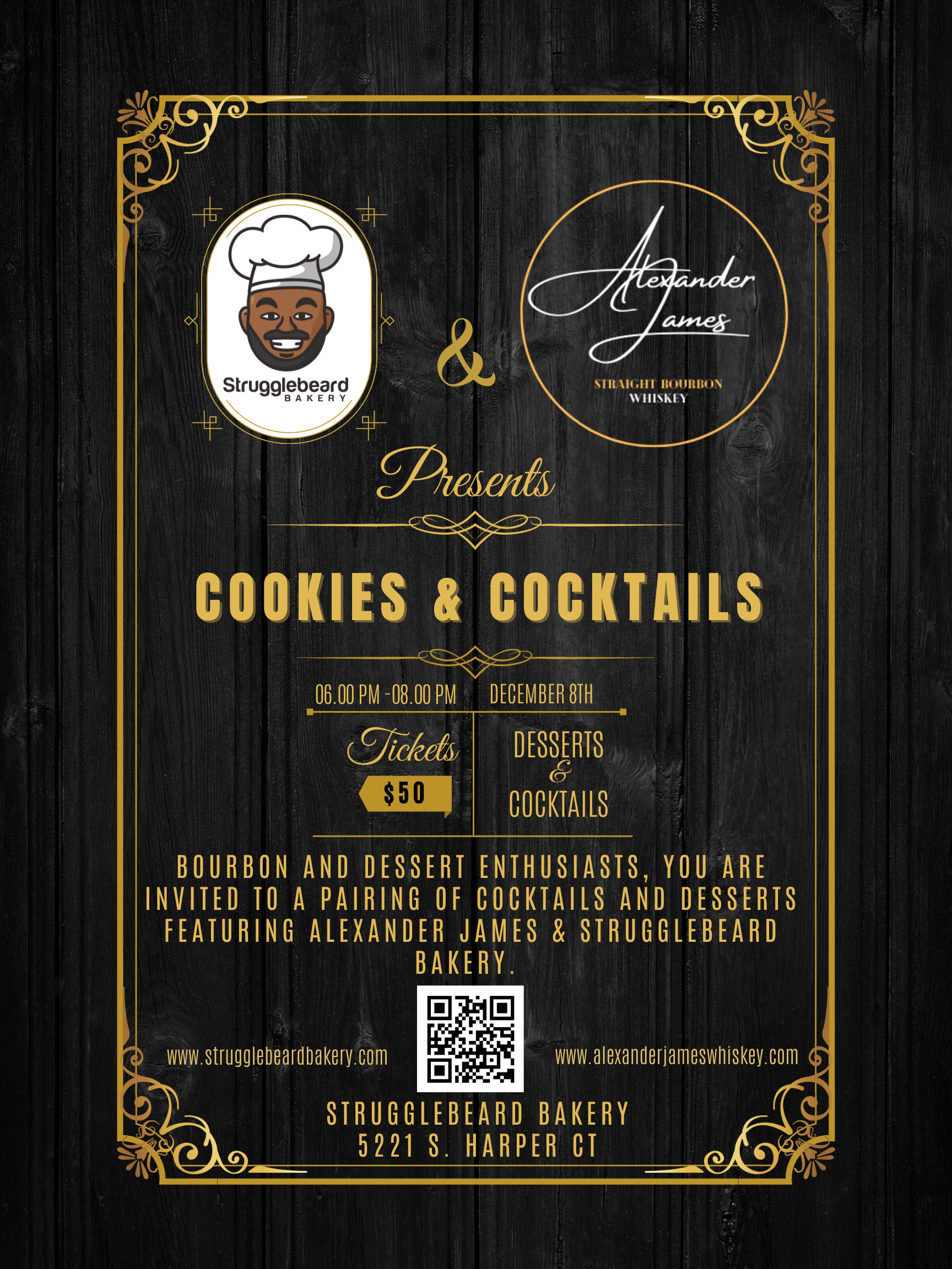 cookies and cocktails flyer